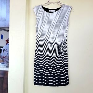 LOFT Bold Stripe Shirred Dress